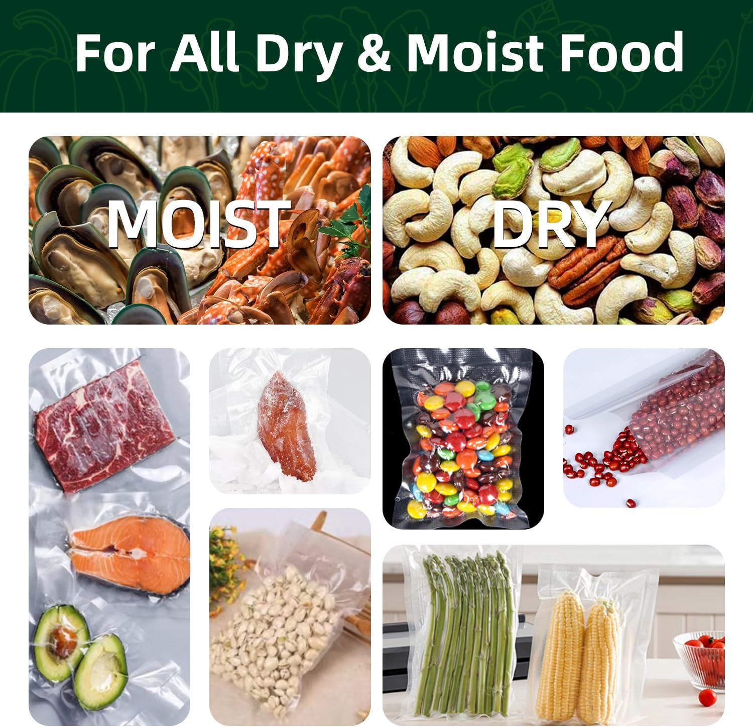 Sydroya Vacuum Food Sealer Roll Bags, 6 Pack 28Cmx6M Vacuum Seal Bags, Seal Storage Heat Commercial Grade Bag Rolls, BPA Free, Food Saver for Meal Prep, Compatible with Most Sous Vide & Vac Machines image number 5