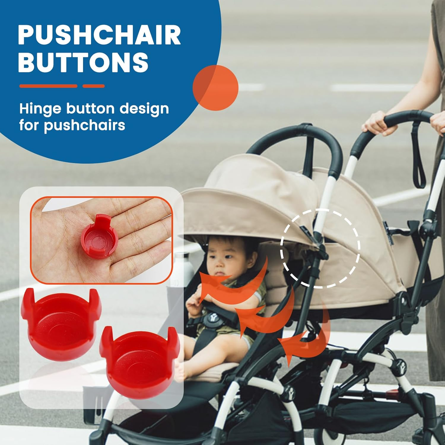 2Pcs Button for Babyzen YOYO/YOYO + / YOYO&sup2; Stroller Replacement Parts Compatible with Babyzen YOYO/YOYO + / YOYO&sup2;