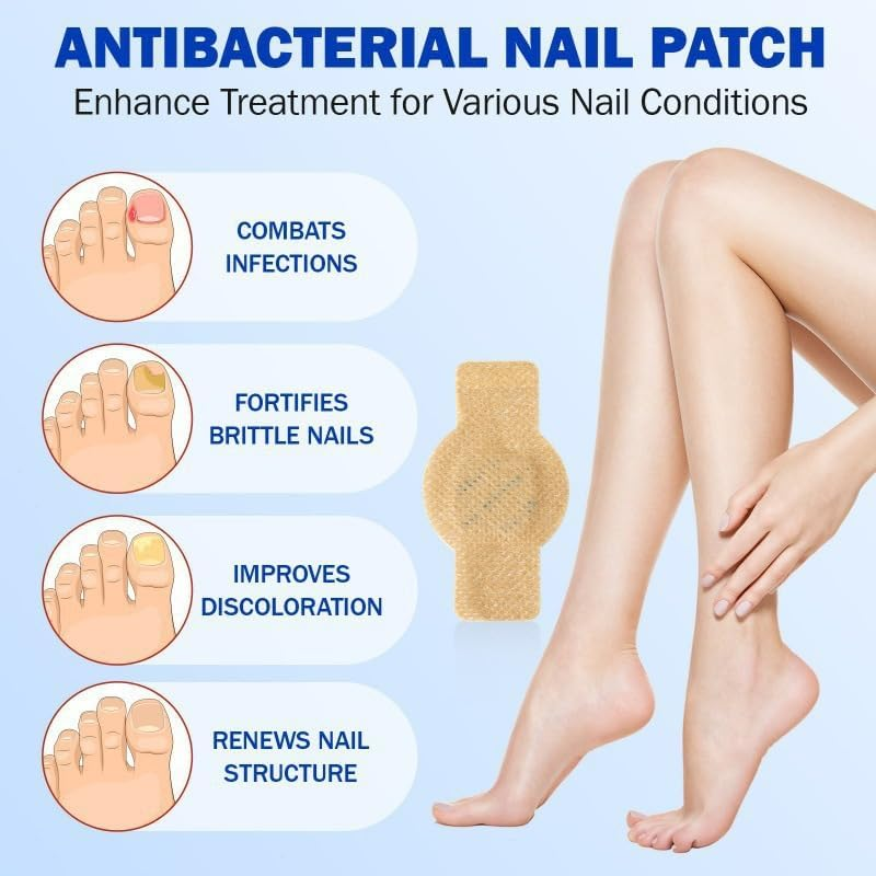 42 PCS Fungal Nail Patches for Toenails, Toenail Treatment Patches Extra Strength - Nighttime Nail Patches, Nail Repair for Restores Damaged Nails and Appearance of Discolored image number 3