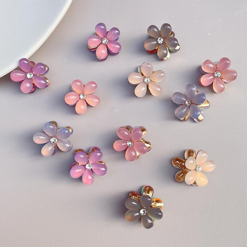 20 Pcs Mini Pearl Hair Claw Clip, Betterjonny Pearl Hair Barrettes Flower Pins Clips with Daisy Flower Design Sweet Cute Bangs Hair Barrettes Hair Accessories for Women Girls