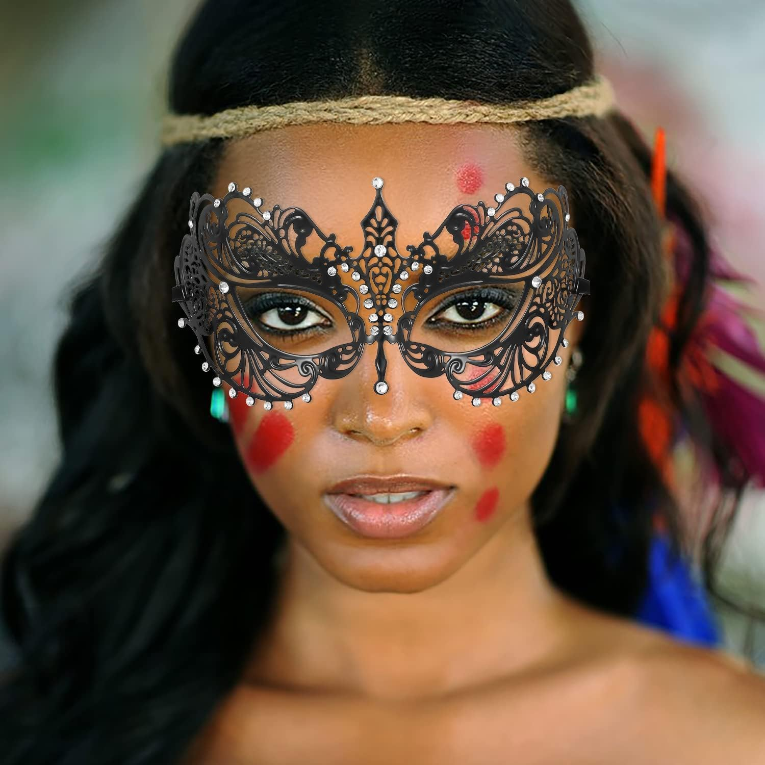 2-Piece Couple Disguise Mask Makeup Ball Performance Ball Props