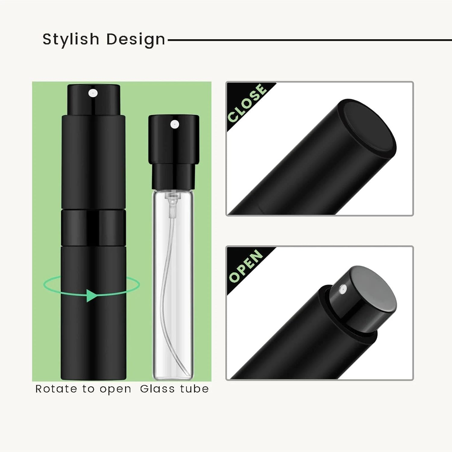 Travel Perfume Refillable Bottle, Mini Portable Atomizer Sprayer Leak-Proof for Pocket & Purse, Present for Travelers（5 Colors） - Abvian image number 5