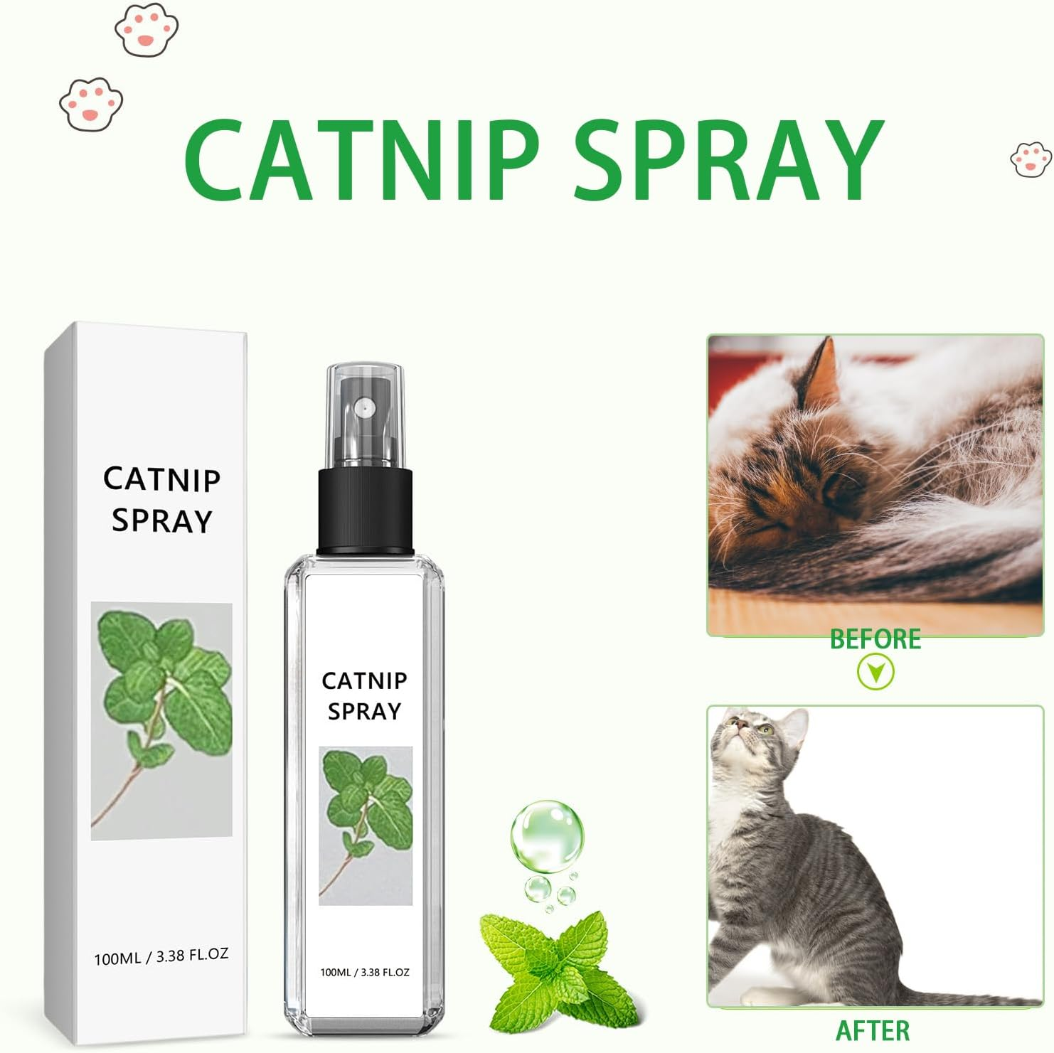 SEMINISMAR Catnip Spray,Herbal Cat Joy Spray,Catnip Spray for Cats,Cat Training Spray with Catnip,Pure Natural Anti-Stress Catnip Spray for Relaxation image number 5