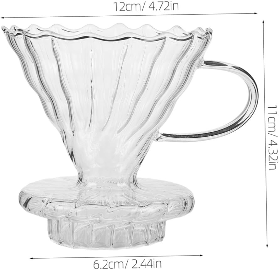 SECFOU Dripper Funnel Glass Filter Cup Portable Reusable Funnel for Espresso Machines Tea and Camping image number 3