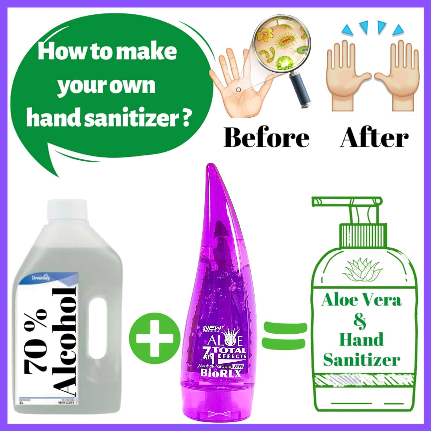 Biorlx 7 in 1 Herbal Total Effects Aloe Vera, Calendula, Arnica, Horse Chestnut, Green Tea, Coconut Oil and Tea Tree Oil for Face and Body (One Bottle 7In1 Gel, 250Ml) image number 4