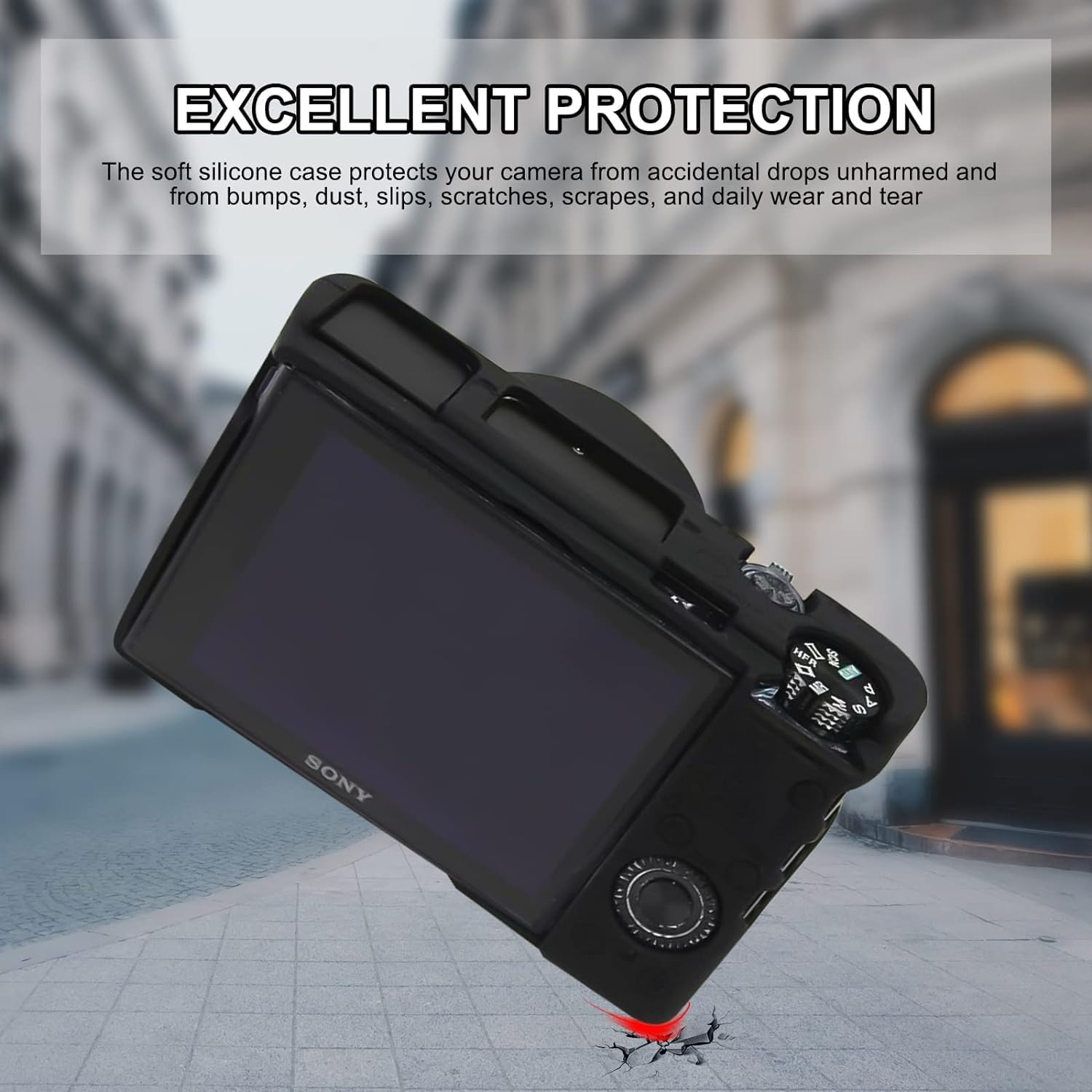 Camera Case for  RX100 VII, Soft Silicone Protective Cover Protector Skin Removable Lens Cover for  DSC-RX100 VII DSC-RX100M7 Digital Camera (Black with Lens Cover) image number 4