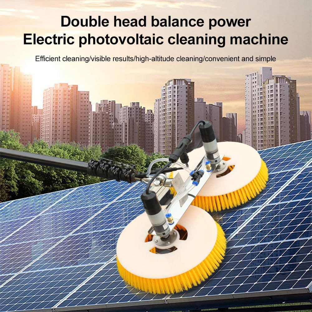 VIGORES Solar Panel Cleaning Brush, Solar PV Cleaning Rotary Brush, Electric Rotary Brush with Extension Rod for Windows, Glass and Solar Panels 7M 220V (7M) image number 5