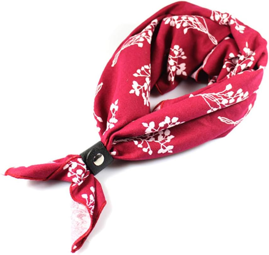 Neckerchiefs for Men, 24''&times; 24'' Multicolored Patterned Cotton Scarves with Buckle