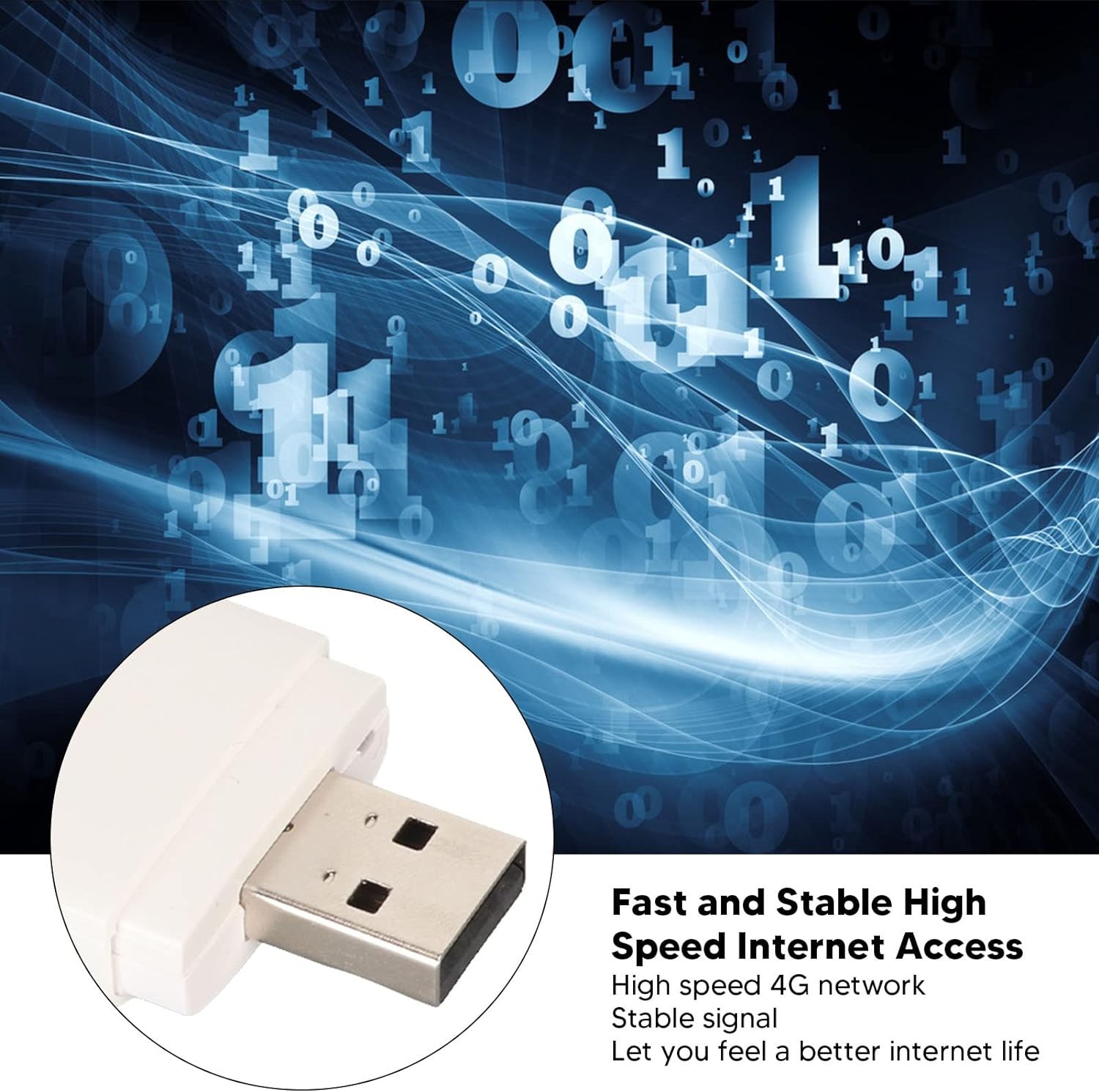 USB Wifi Dongle Adapter, 4G LTE Wireless Portable Wifi Hotspot Router Modem Stick, for Desktop Laptop PC, up to 10 Devices, for Home, Travel, Office, White image number 3