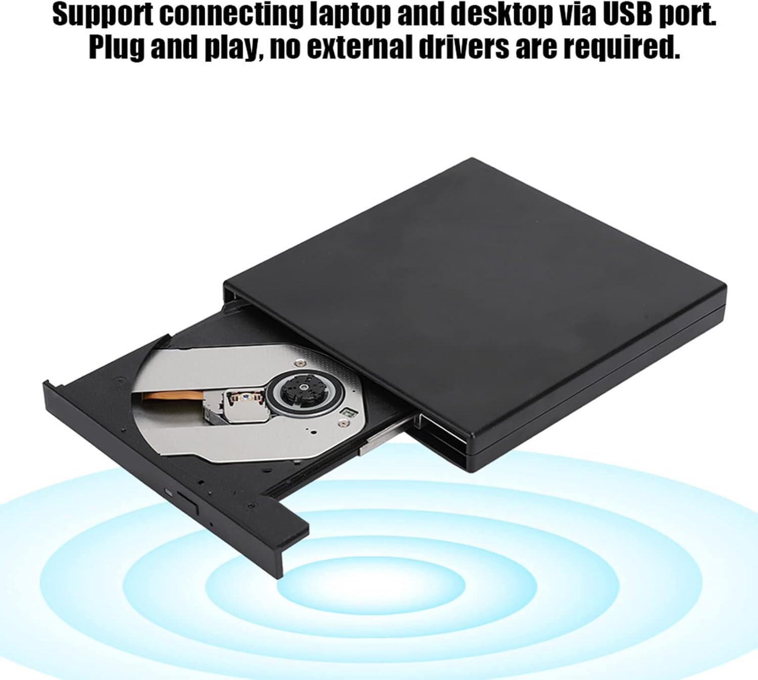 External DVD CD Drive, USB2.0 CD DVD-RW Burner Portable Slim CD DVD Player Optical Drive for PC Laptop Desktop, Support for 2000 / Xp/Vista / 7, Plug and Play image number 3