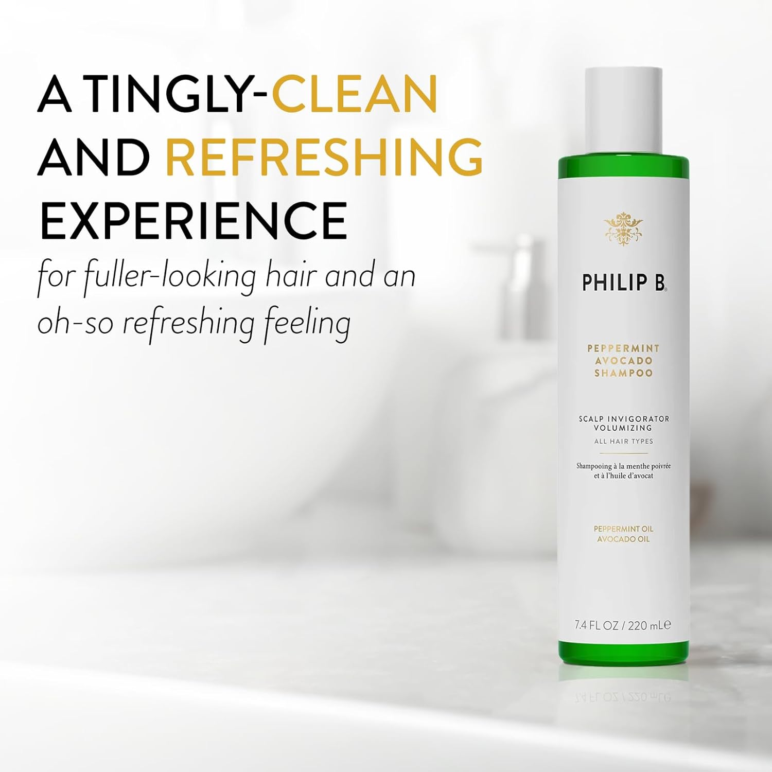 Philip B Philip B Peppermint and Avocado Volumizing and Clarifying Shampoo for Unisex 7.4 Oz Shampoo, 220 Ml image number 1