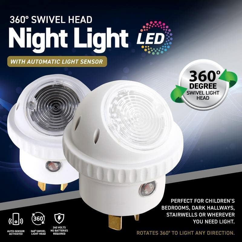 LED Night Light Plug in Auto Sensor Swivel Head image number 3