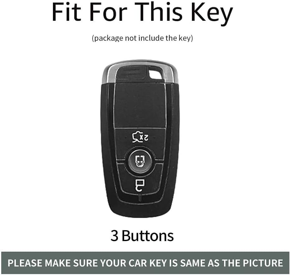 Ontto TPU Car Key Fob Cover Fit for Ford Ranger Everest Transit Custom Kuga Mustang Ecosport Bronco Edge Fusion Key Case Holder Keychain Shell Keyring Bag Bling Protector Accessories Pink 2 image number 4