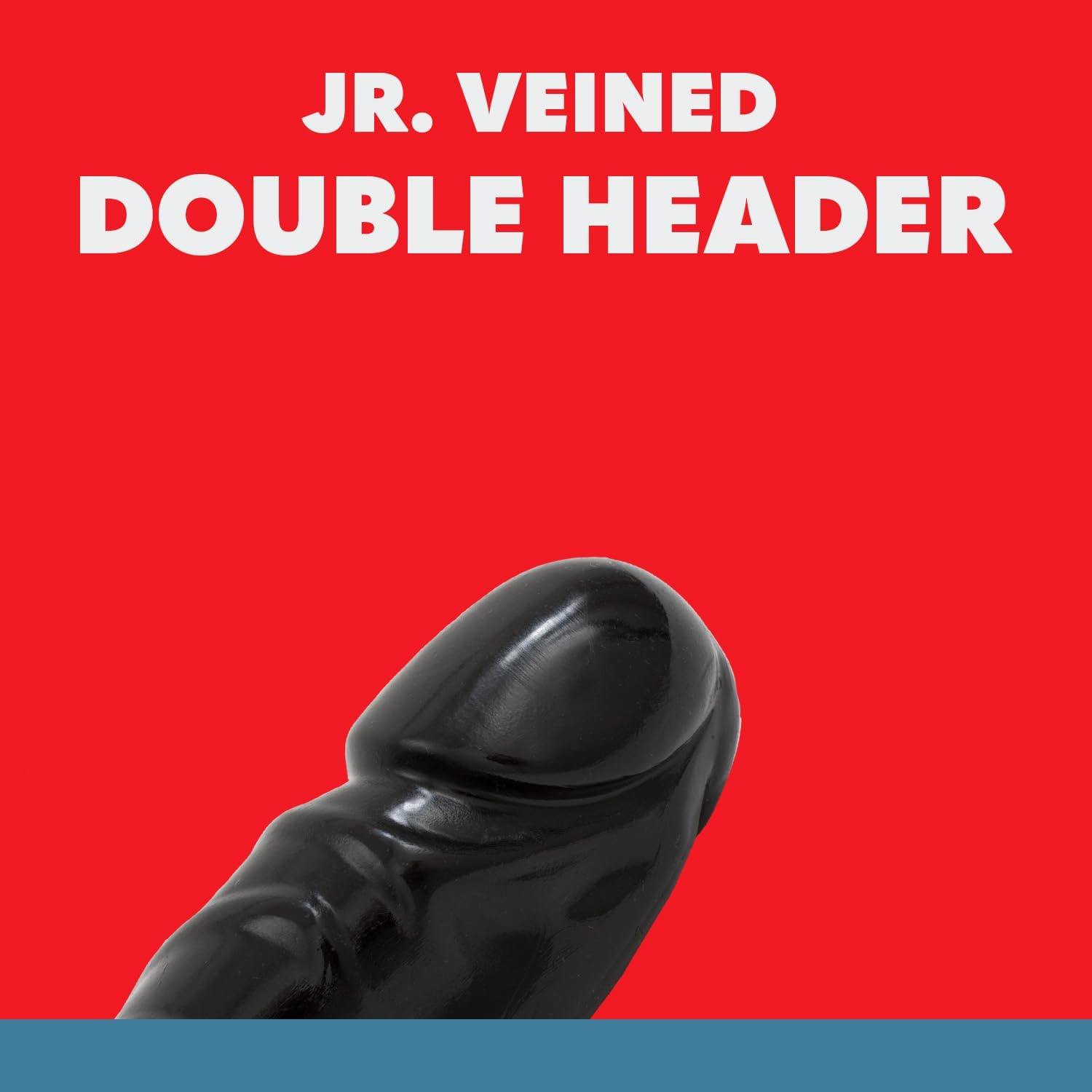 Doc Johnson Classic - Jr. Veined Double Header - 12 Inch - Double-Sided Dildo - Black - White image number 2