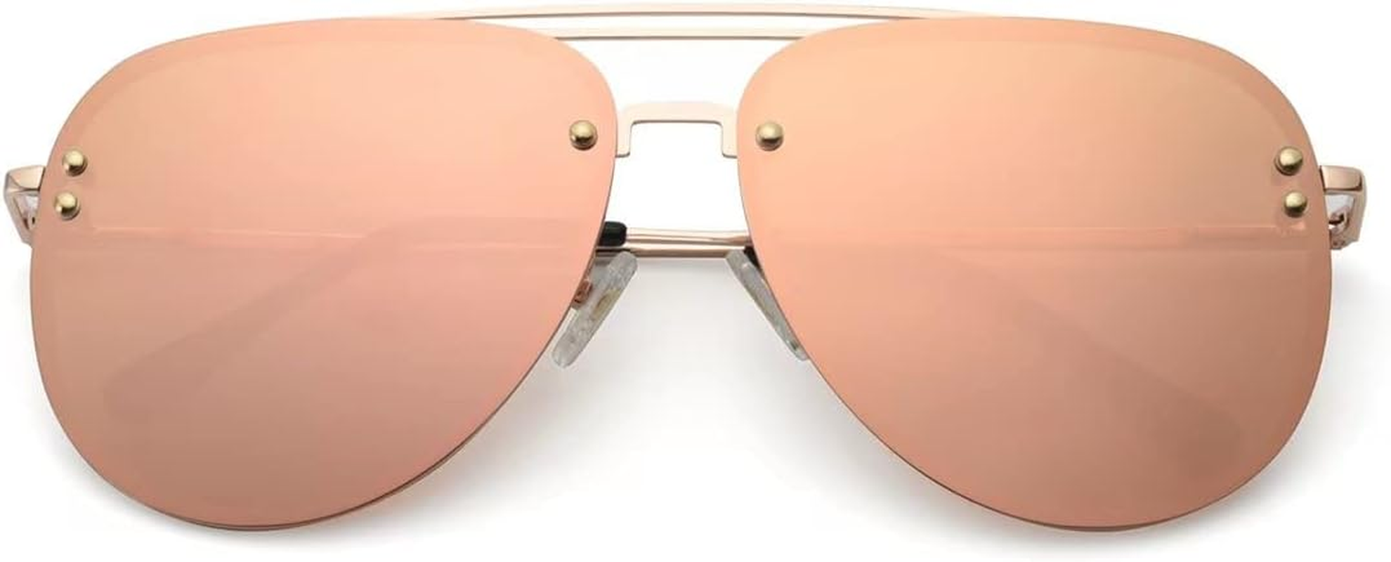 Premium Rimless Oversized Aviator Sunglasses for Women, Polarized PC Lens UV Protection Women&rsquo;S Shade VF2203