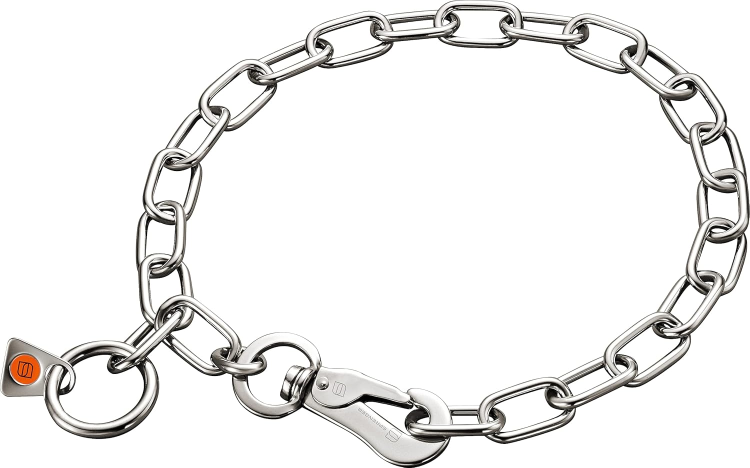 Sprenger Chain Collar Medium with 1 Ring and 1 Snap Hook Stainless Steel 3 Mm for Dogs up to 55 Kg (60 Cm)