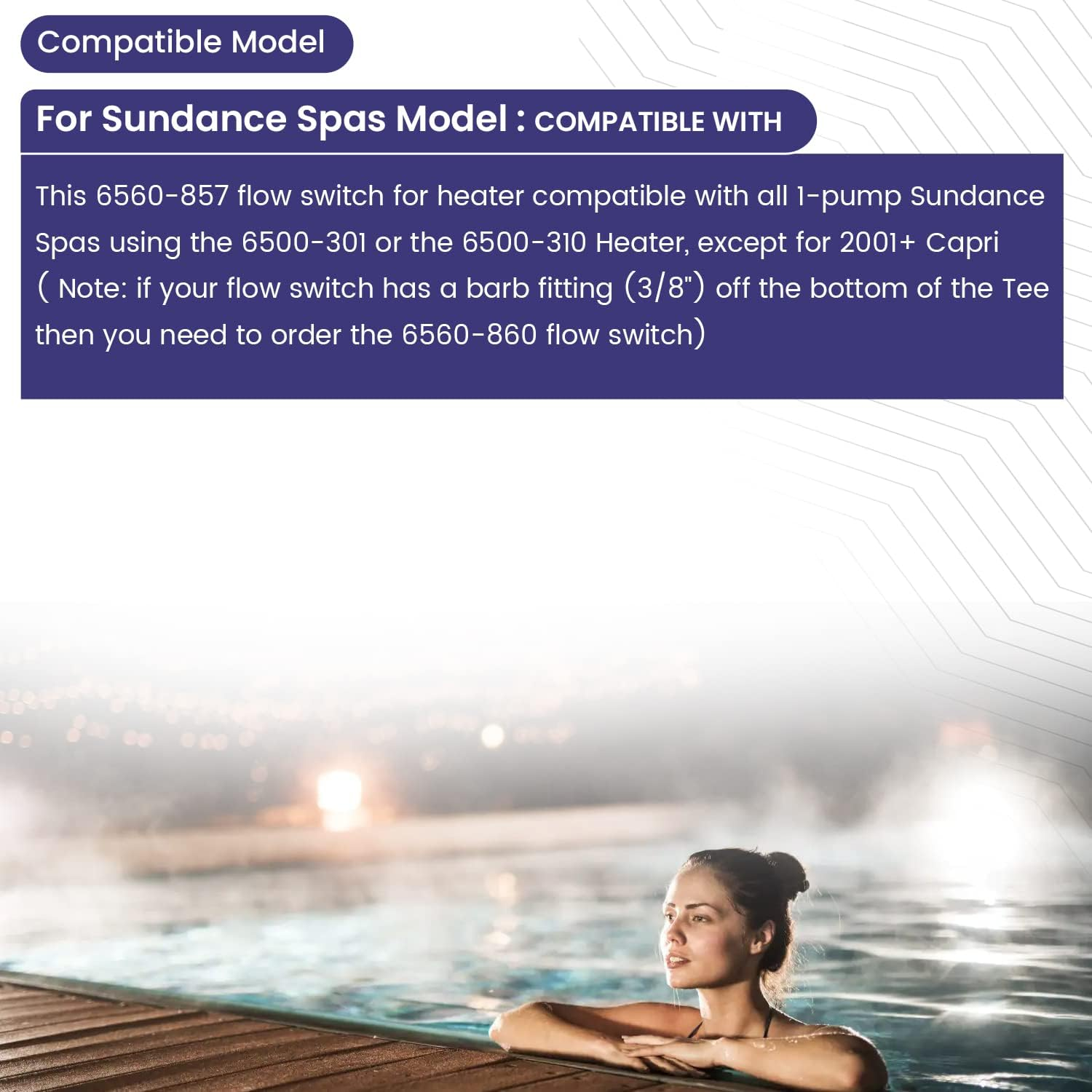 6560-857 Flow Switch Replacement Part Kit for Sundance Spas Heater with Transparent Tee Fitting, Complete Assembly Flow Switch Replaces image number 5