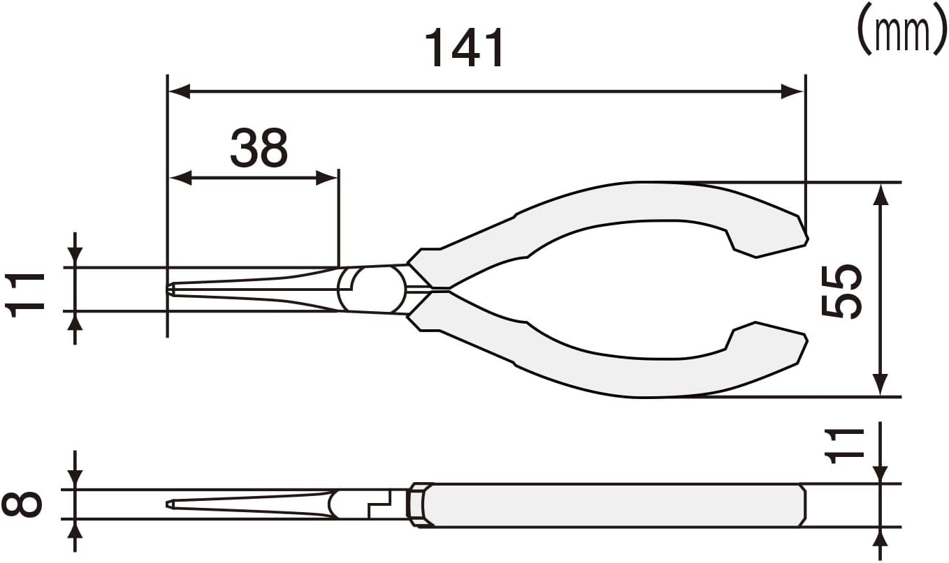 ENGINEER PS-03 Engineer Miniature Long Nose Pliers ESD Anti-Static 5.5 Inches (141 Mm) image number 1