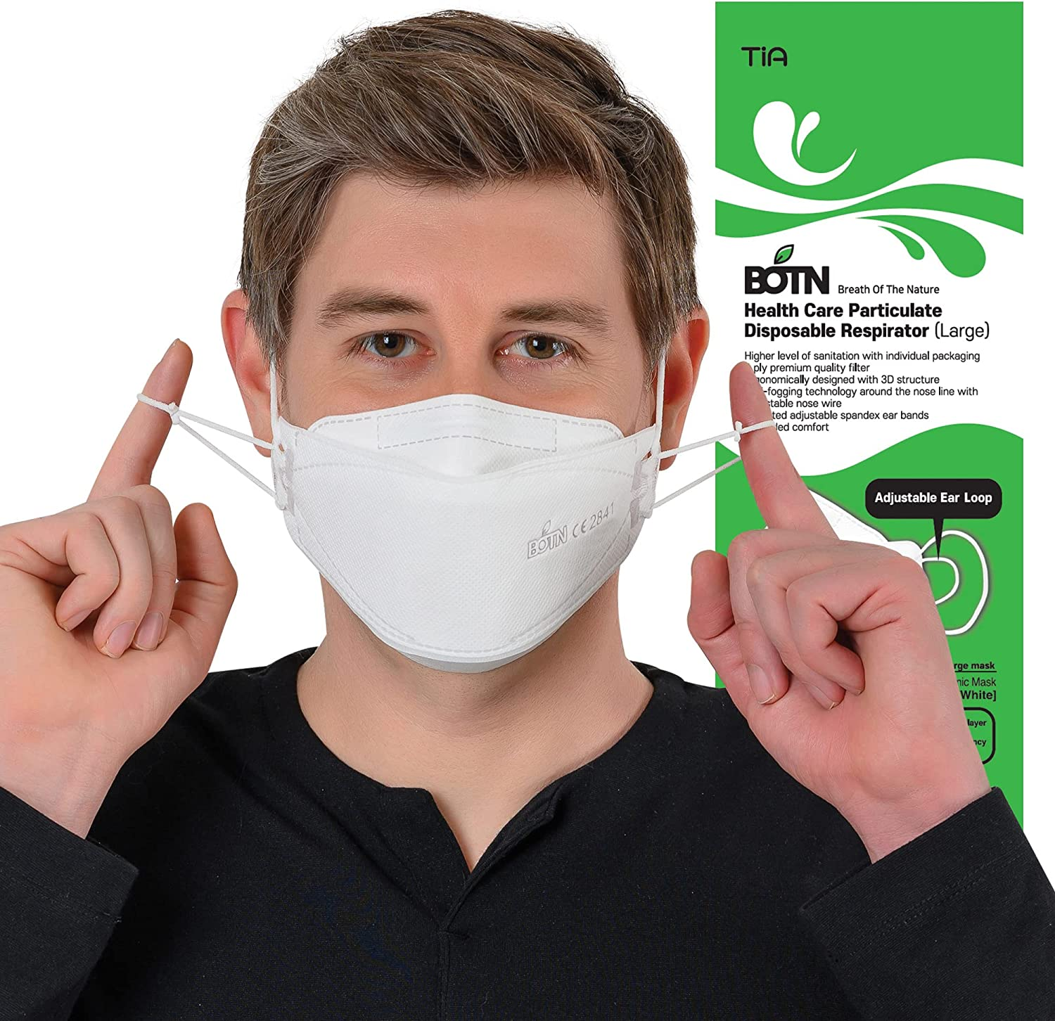 BOTN 11Pcs KF94 Protective Safety Mask, 3 Different Sizes, 4-Layer Filter and 3D Design, Adjustable Strap and Made in Korea image number 5