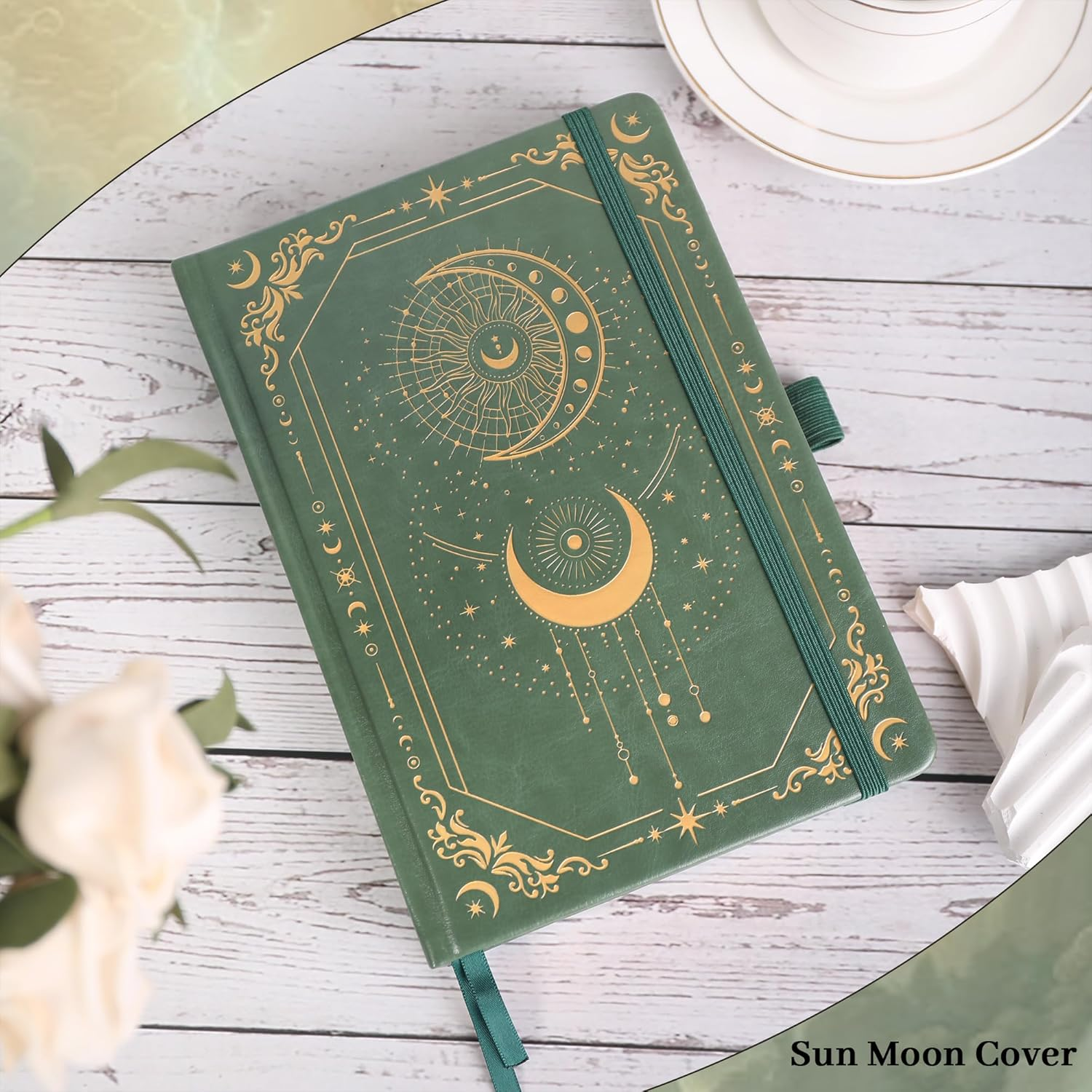 TIEFOSSI Bullet Dot Journal, 160Gsm 190 Numbered Pages, Diary for Work & Sketching, A5 Hardcover Leather Journal for Writing Women Men image number 3