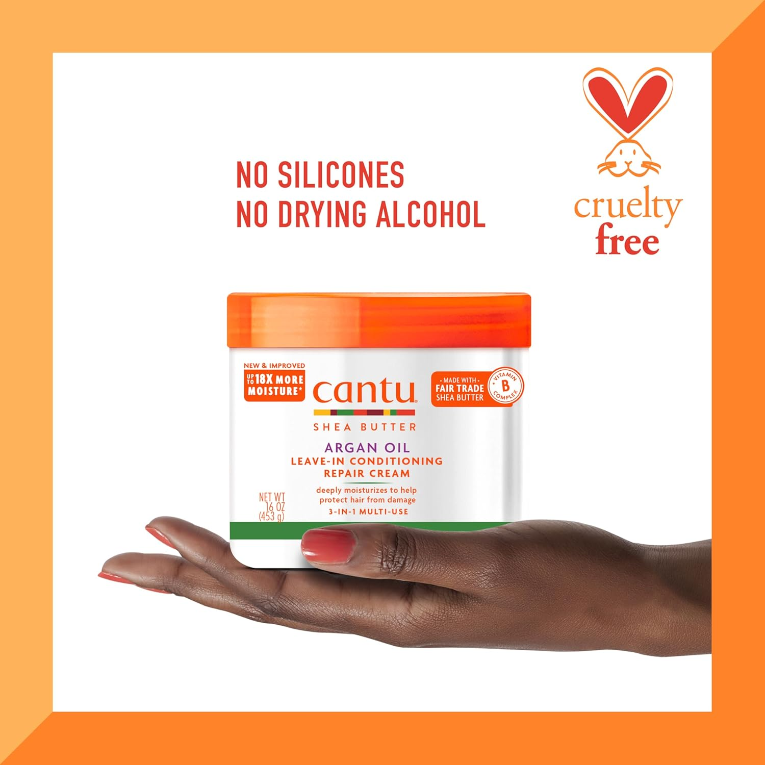 Cantu Argan Oil Leave in Conditioning Repair Cream, 16 Ounce image number 5