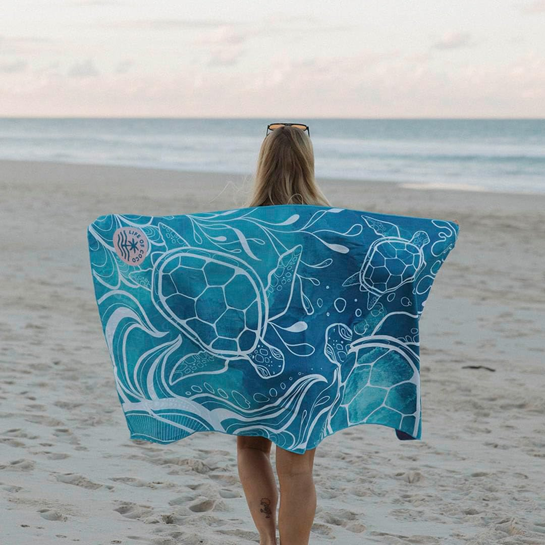 Sand Free Beach Towel | Whale Tale | Quick Drying Reversible Design (Single) image number 2