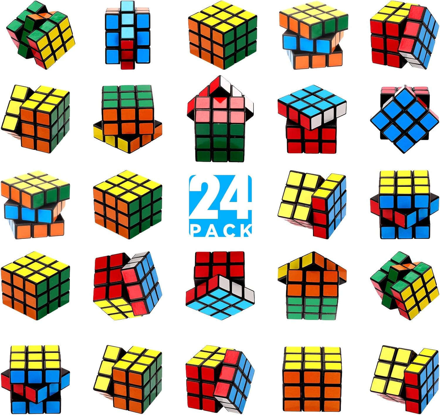 24 Pcs Mini Cubes Bulk, Puzzle Cubes Party Favors, 1.18In 3&times;3&times;3 Cube Set, Stress Relief Toys, Party Favors Cube, Birthday Party Gifts, Party Supplies for Boys and Girls, Kids and Adults image number 2