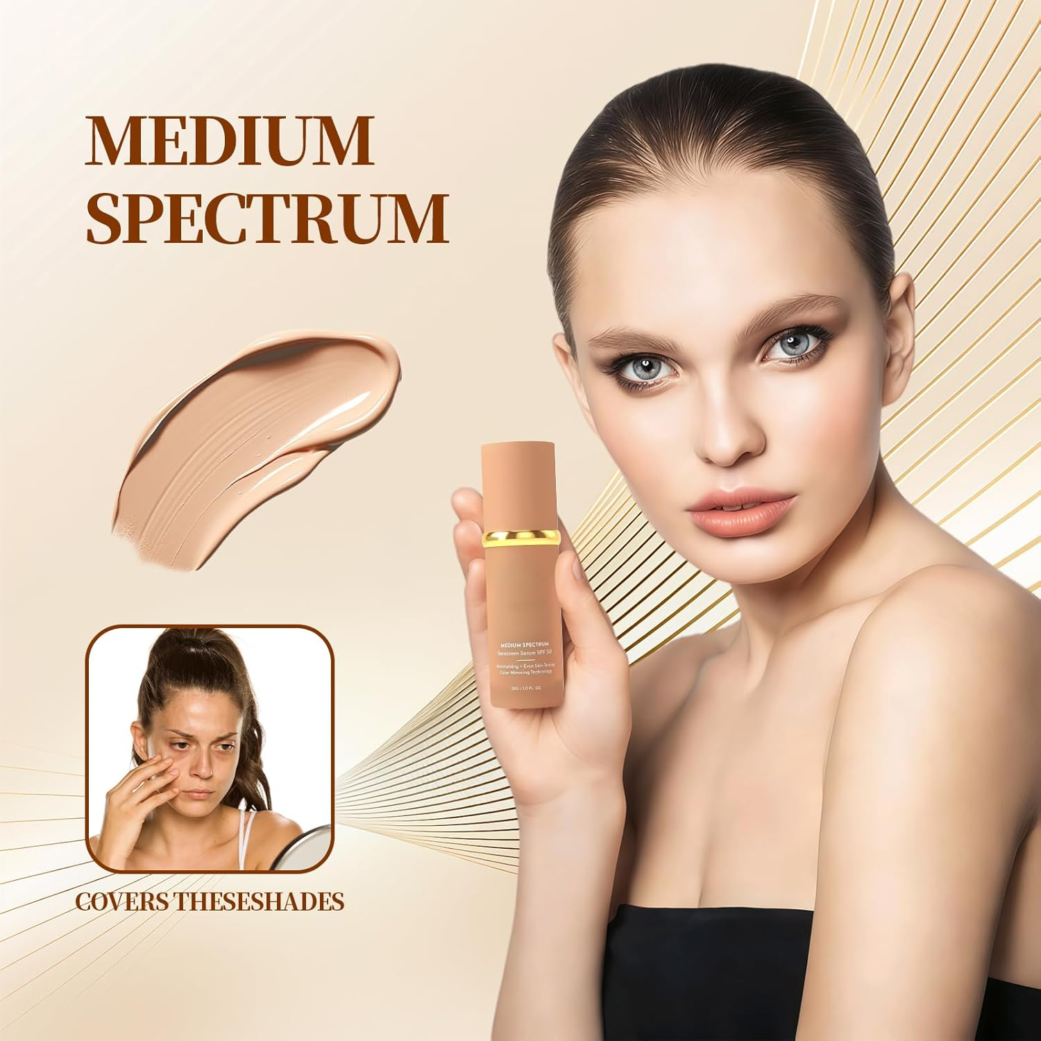 Depehelp Foundation 4 in 1 - Color Changing Foundation, Medium Spectrum, Hypoallergenic Hydrating Liquid Concealer, Long-Lasting & Waterproof Natural Finish for All Skin image number 5
