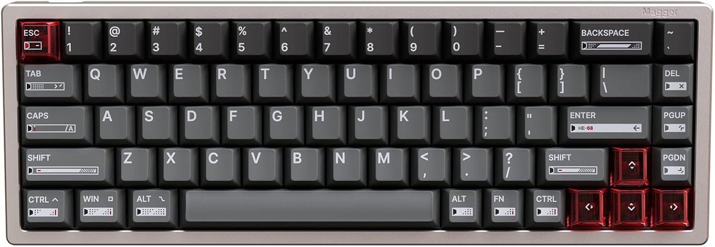 LUMINKEY Magger 68 HE Performance E-Milky White, Rapid Trigger, Gaming Keyboard, Full Aluminum Body, 8000 Hz, RGB, Wired USB, Magnetic Switch, SOCD Function, English Character Arrangement, PBT Key