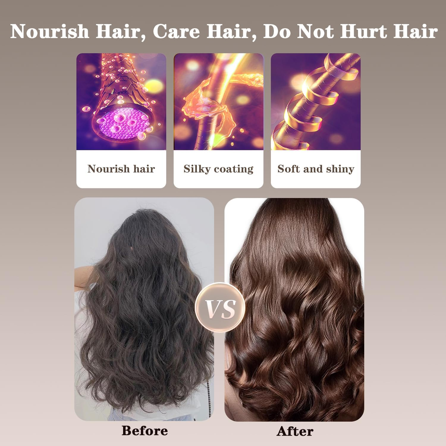 ZEOEZHBI Automatic Curling Iron Auto Hair Curler Rotating Iron Spinning with 4 Temps & 1" Large Barrel Auto Shut-Off for Styling, Champagne Gold