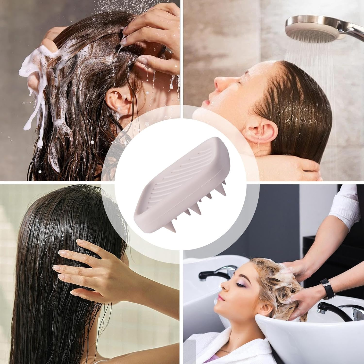 Yabauuop Scalp Scrubber for Shower - Silicone Bath Brushes for Shower - Silicone Shower and Bath Brushes, Soft Hair Comb, Home Must Have for Men, Women, Kids - Blue image number 6