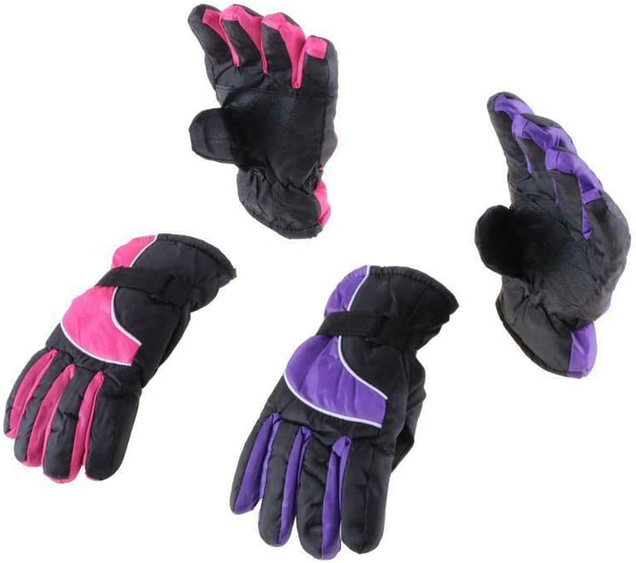 Apparel 2 Pairs Gloves Women Ultra Heat Retention Ski Thermal Lined Pink&Purple image number 1