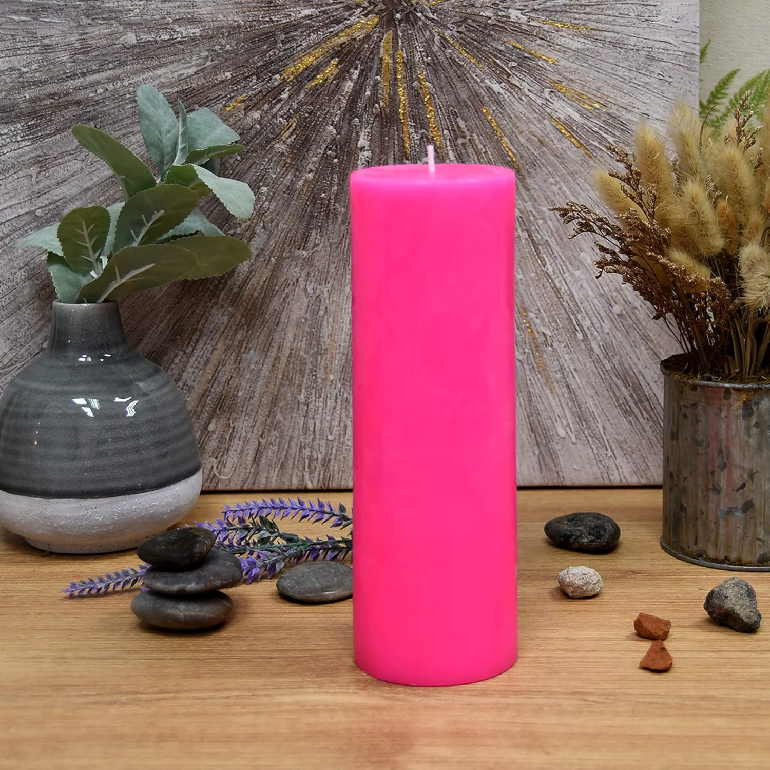 Zest Candle Pillar Candle, 3 by 9-Inch, Hot Pink image number 5