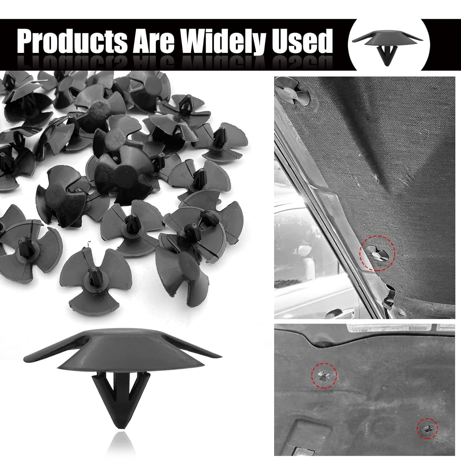 20Pcs Hood Insulation Retainers Push-Type Retainer Clips - Replacement for Chrysler Jeep Dodge Ram Cherokee Grand Cherokee - OEM 4878883AA LH LHS Nylon Clip Fasteners Push Pin Screws - 40Pcs image number 1