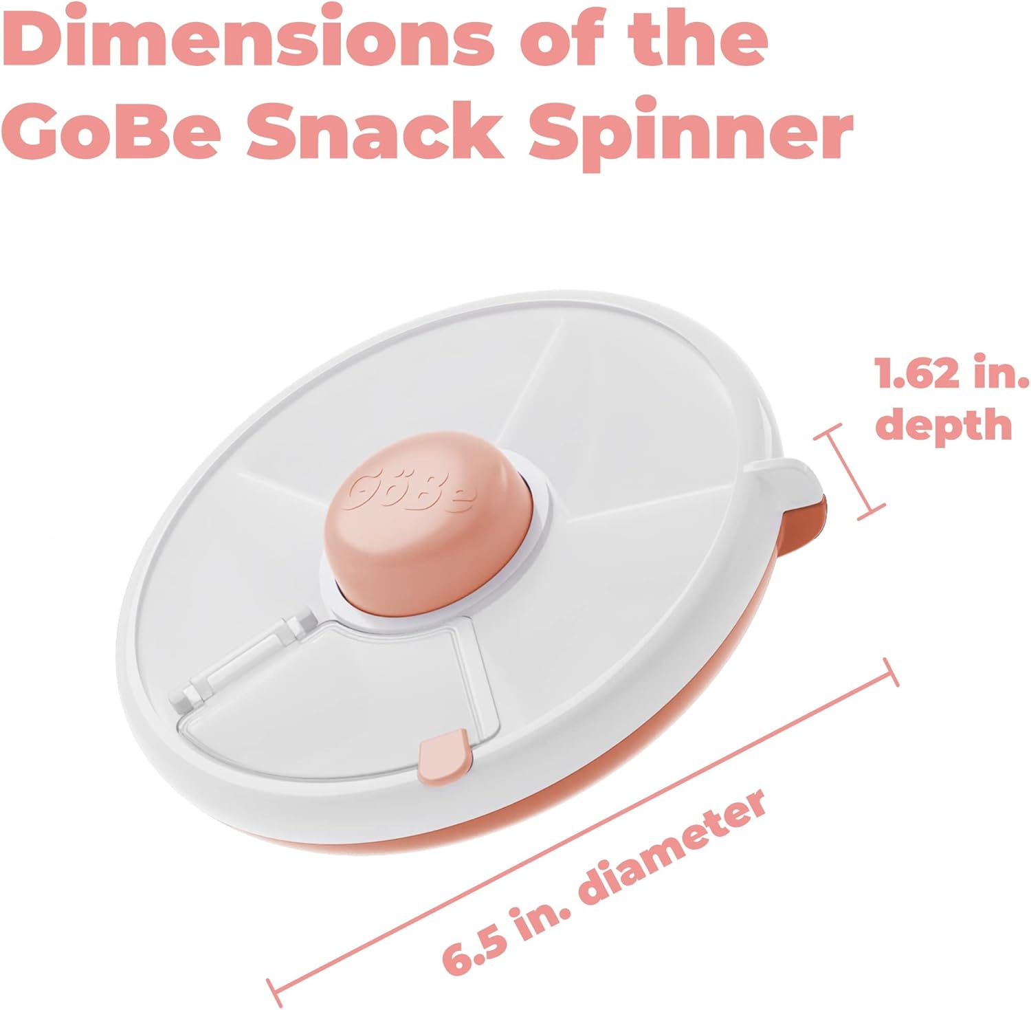 Gobe Kids Snack Spinner Bundle with Hand Strap and Sticker Sheet - Reusable Snack Container with 5 Compartment Dispenser and Lid | BPA and PVC Free | Dishwasher Safe | No Spill, Leakproof image number 5