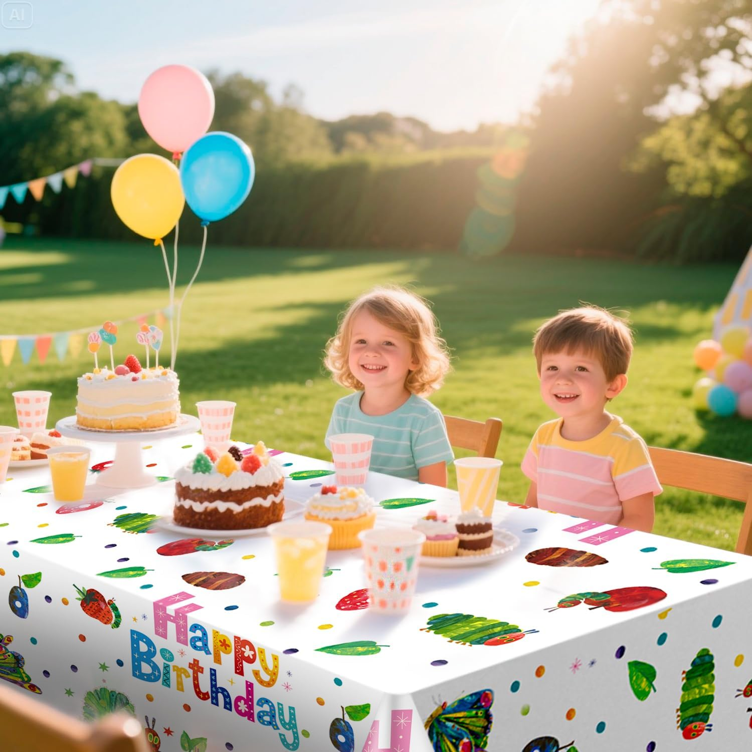 Caterpillar Party Decoration Tableware, 3Pcs the Very Caterpillar Party Tablecloth Hungry Caterpillar Birthday Tablecloth for Hungry Caterpillar Party Decoration, Caterpillar Decoration Birthday image number 3