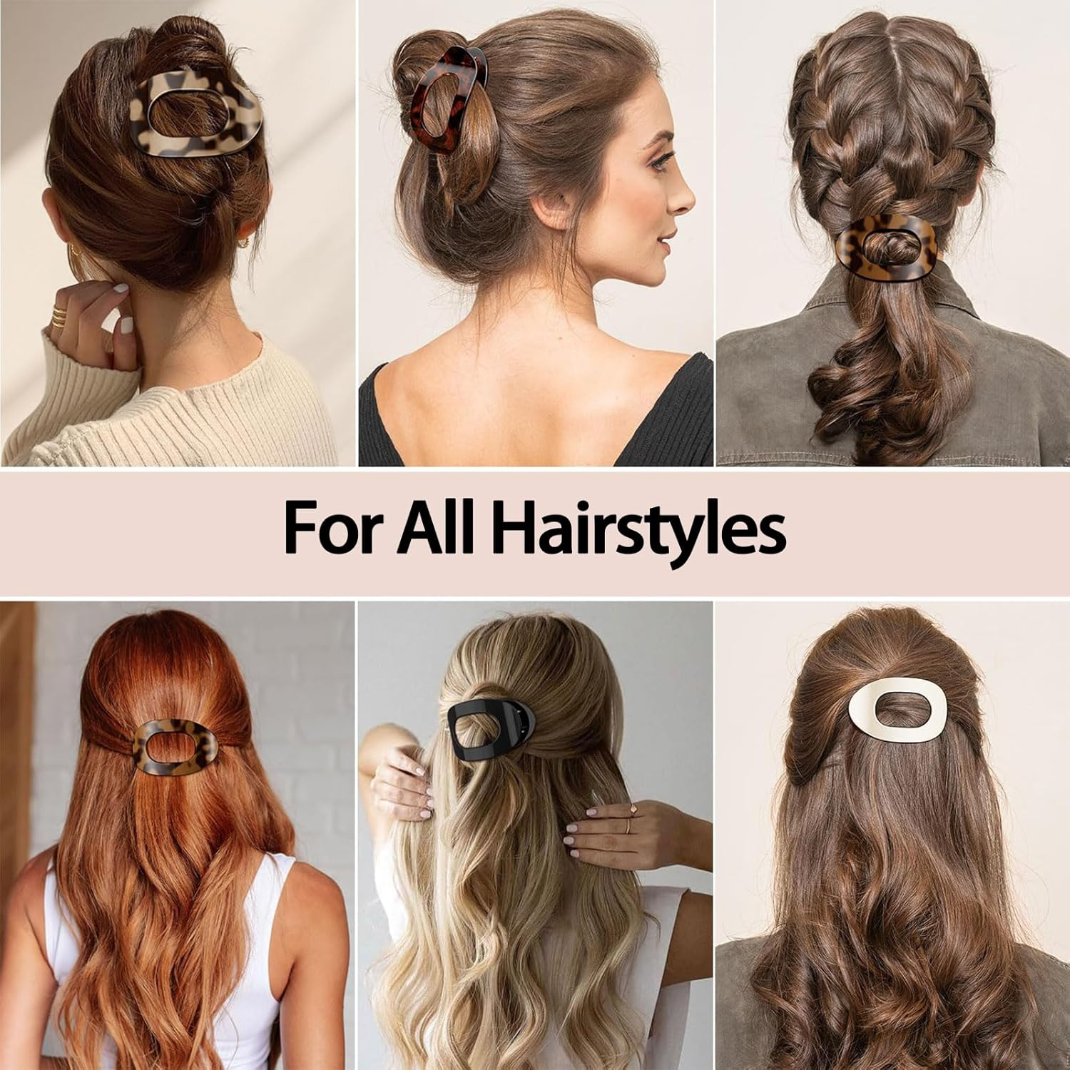 Vivasmile 4 PCS Flat Hair Clips for Women, Curved Design Hair Clips for Lying, Driving - Matte Strong Hold Hair Claw Clips for Thin, Thick Hair, Hair Accessories for Women and Girls (Leopard) image number 5