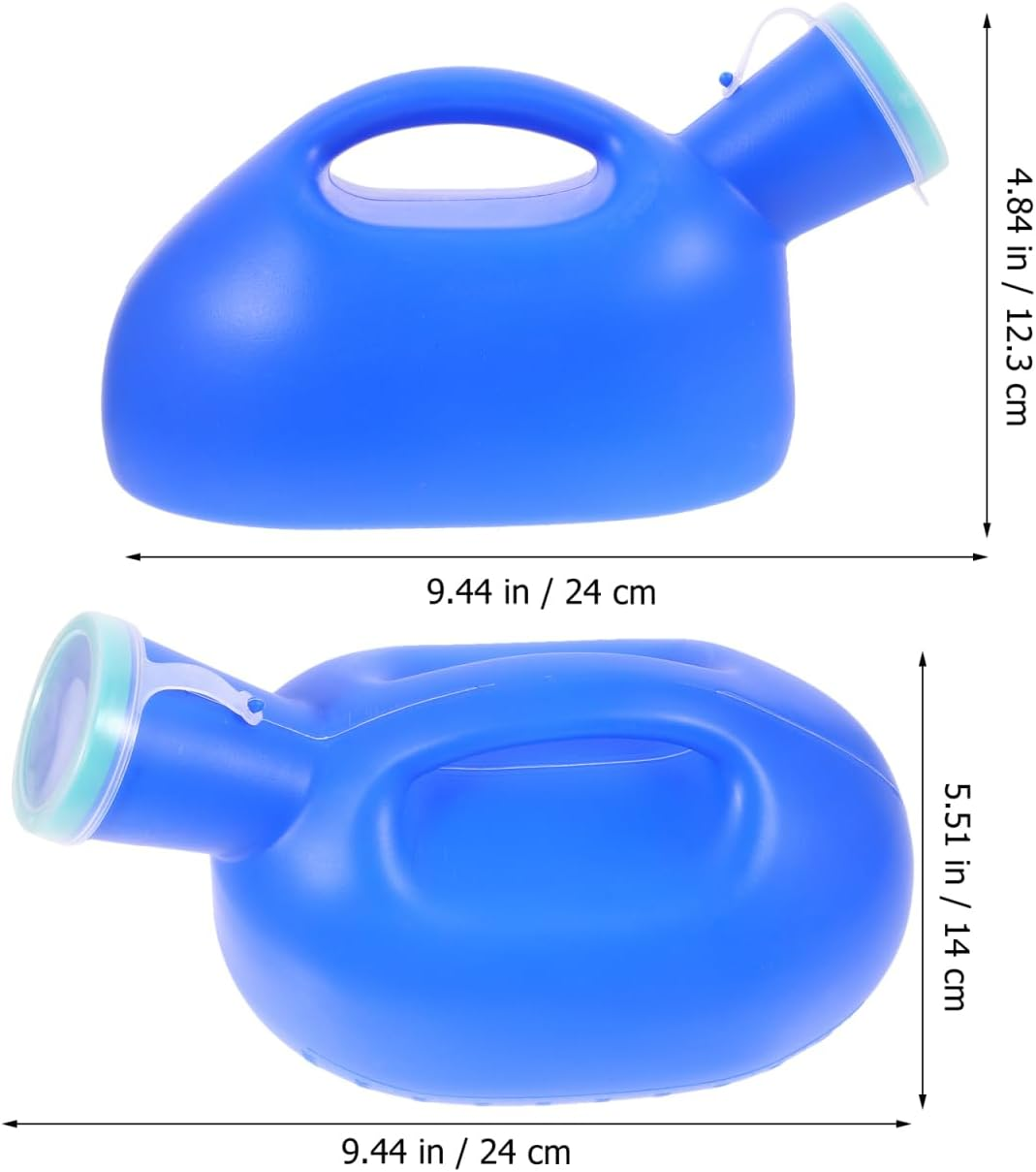 Car Portable Urinal Bottle with Lid Male Urinal Portable Spill Proof Urine Pot for Elderly Children Night Use Blue Plastic 9.4 Inch image number 6