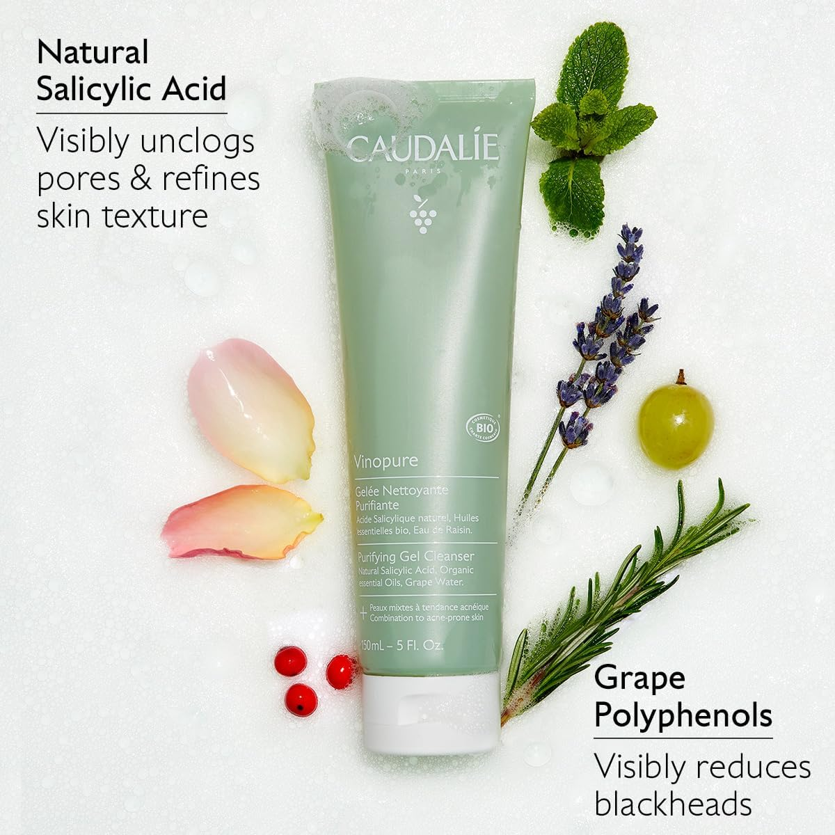 Vinopure Purifying Gel Cleanser by Caudalie for Women - 5 Oz Cleanser image number 1