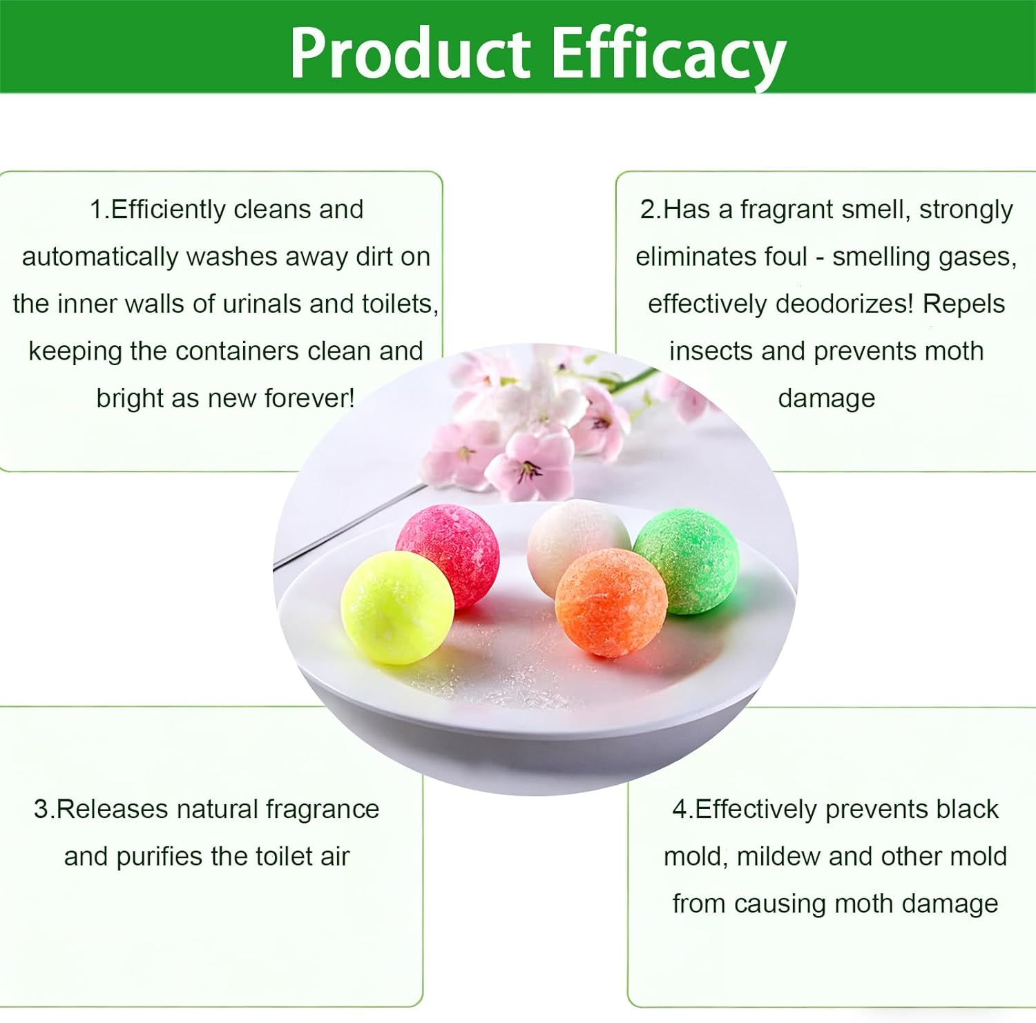 3 Bags Fragrance Balls (15 Pills Each) - Long-Lasting Air Freshener & Odor Eliminator for Toilet, Bathroom, Trash Can - Natural Deodorizer Balls, 390 Multi-Use Scented Beads image number 3