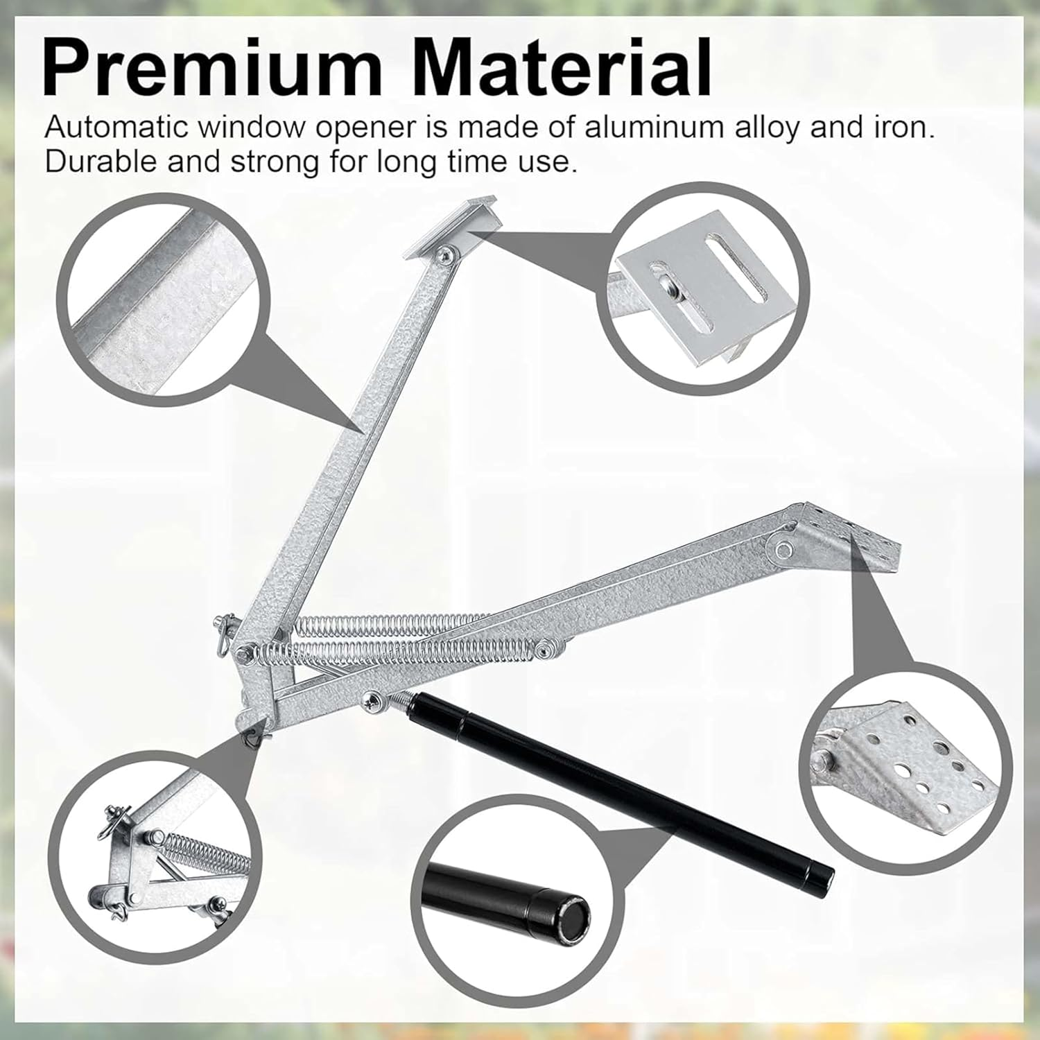 2 Pack Automatic Greenhouse Vent Opener,Solar-Powered Heat Sensitive Kit for Roof/Window,All Weatherproof,No Electricity Needed(Silver) image number 1