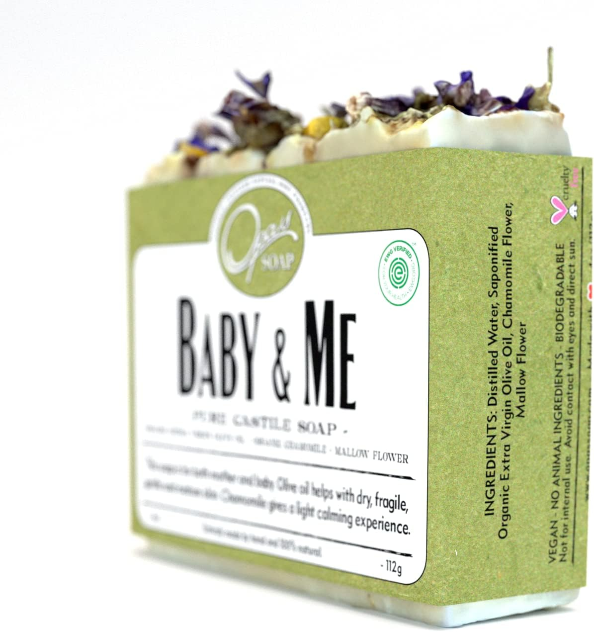 Opas Soap - 100% Natural Baby & Me Fragrance Free Castile Olive Organic Oil Soap with Chamomile