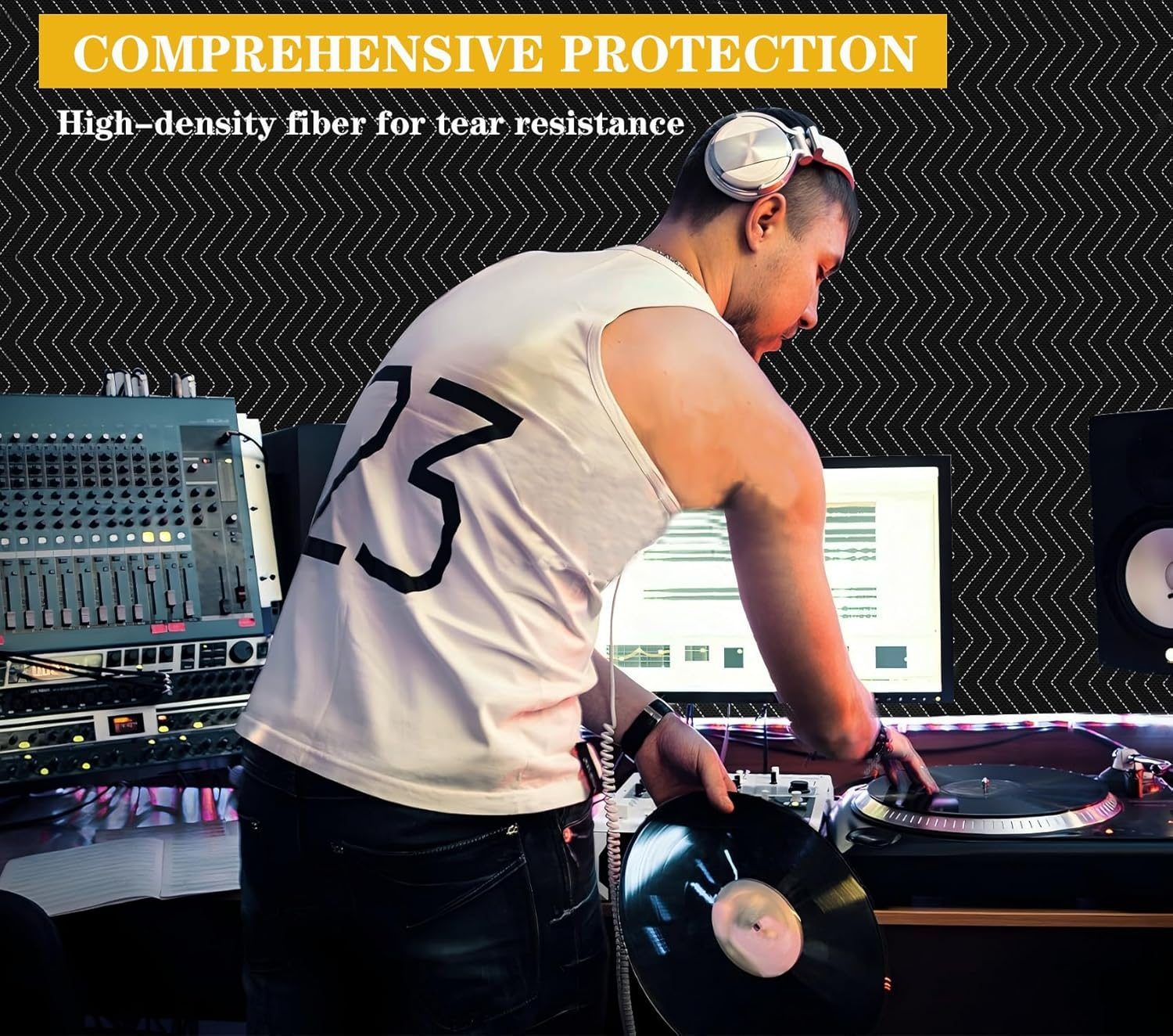 96" X 80" Sound Dampening Blanket,Studio Sound Blanket, Large Soundproof Blanket with Grommets, Heavy Duty Sound Dampening Noise Reducing Divider for Workshop,Basement, Laundry ,Black. image number 1