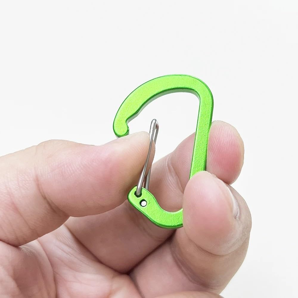 10 PCS 5 CM Locking Carabiner Keychain Clips, Aluminum Carabiner D Ring D-Shaped Spring Snap Hook Key Clip Connect Hooks for Keychain Keyring Belt Loop Water Bottle Backpack Hiking Camping image number 5