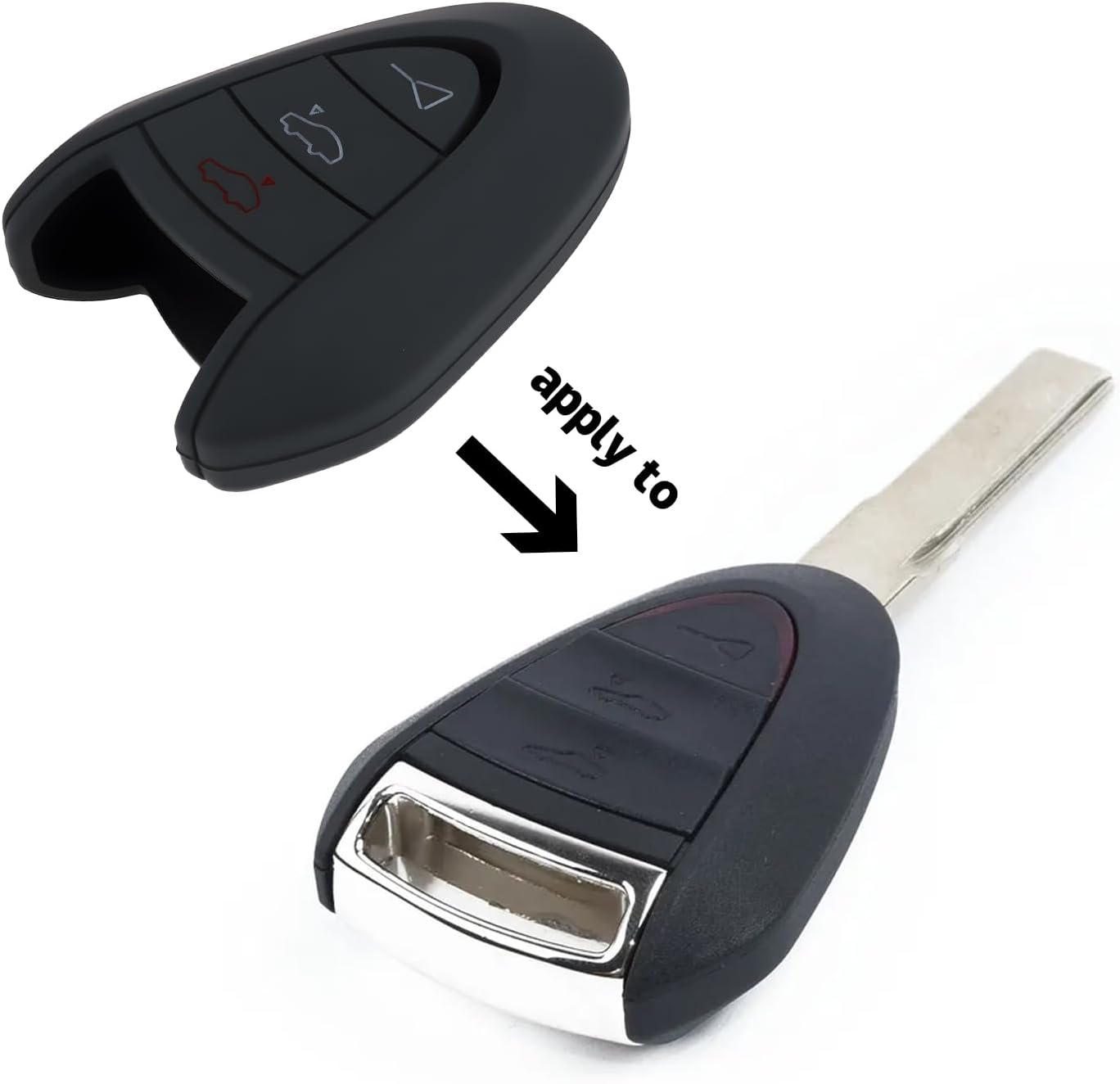 SING F LTD 2Pcs Car Key Silicone Case Compatible with Porsche 911 997 987 Boxster Cayman image number 2