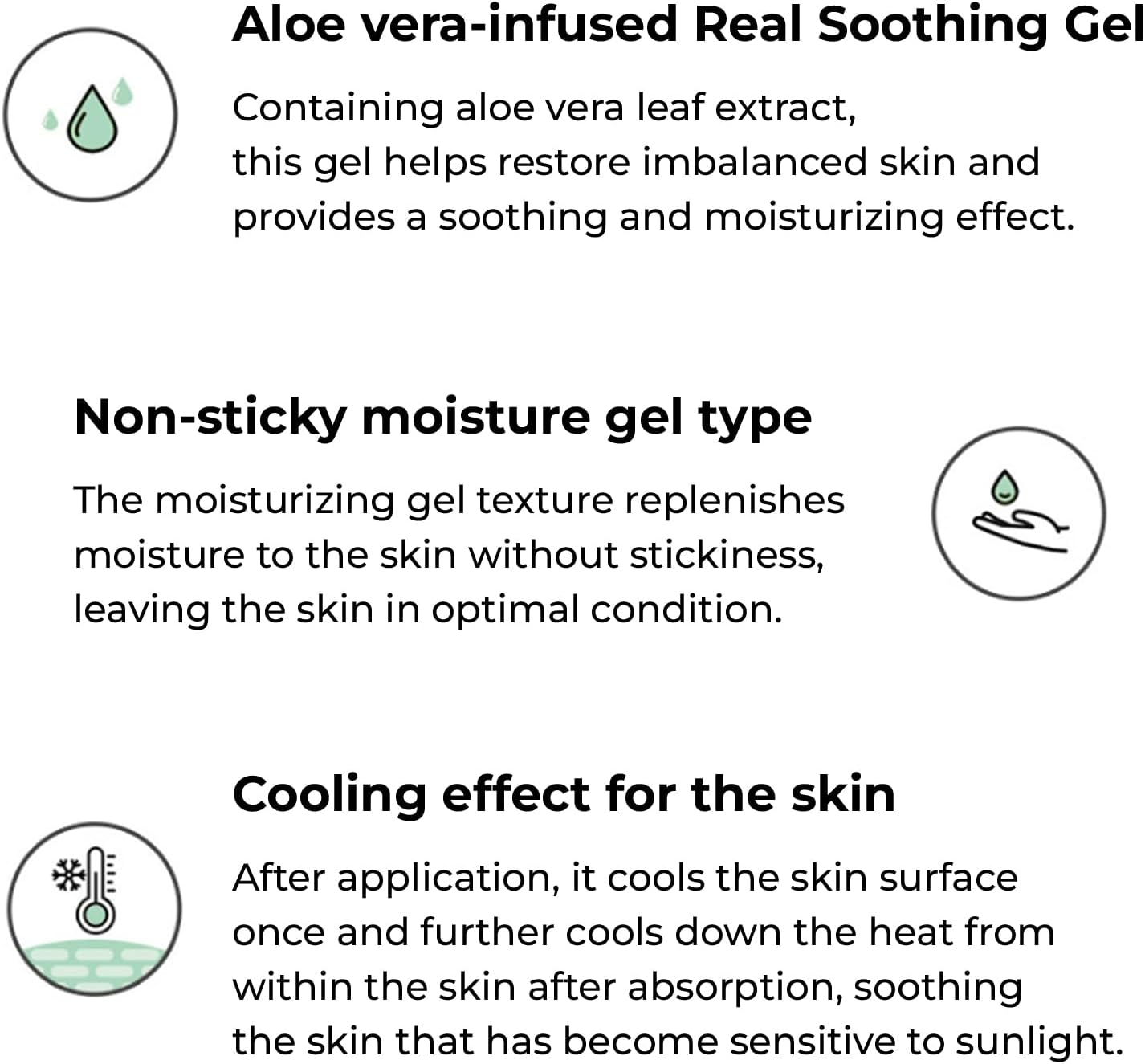 2X250Ml 100% Purity Aloe Vera Soothing Moisture Gel Tube Face Skin Korean image number 6