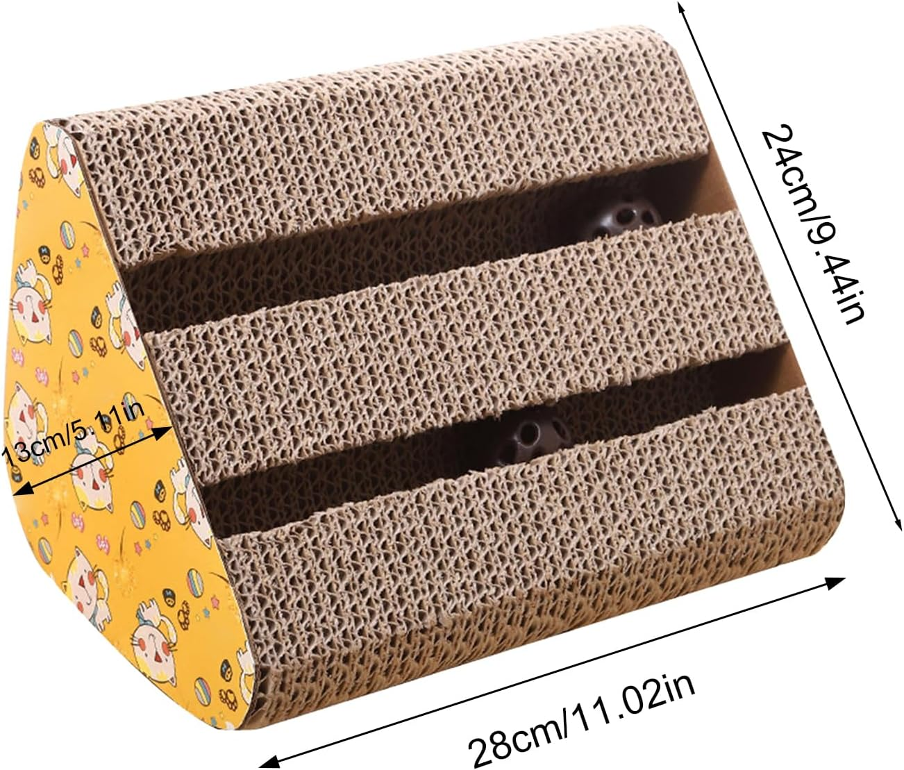 Cat Scratcher Ramp | Cat Scratcher Toy - Multi-Use Cat Scratching Board Toy, Ramp Cardboard Cat Scratcher, with Sound Bell, for Cat Stress Relief image number 6