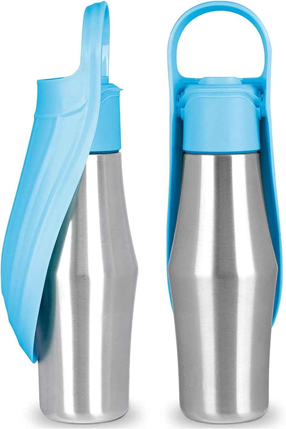 Water Bottle, Dog Bottle, Dog Water Dispenser-Stainless Steel Pet Travel Cup Outdoor Water Bottle Collapsible Dog Water Bowl Grey