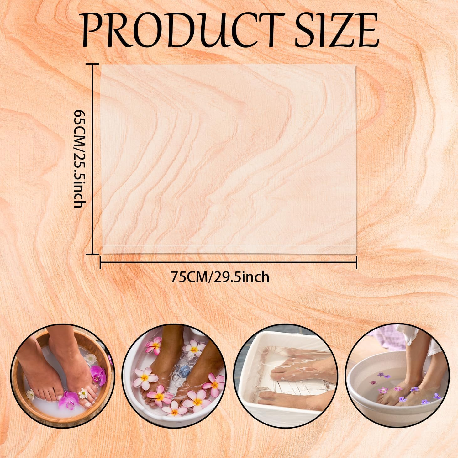 VOCHIC 240 Pcs Disposable Foot Tub Liner, 25.5 X 29.5 Inches Portable Bath Basin Bags, Plastic Pedicure Spa Bags, Large Foot Bath Liners, Disposable Pedicure Liners for Foot Pedicure Spa Hotel Home image number 3