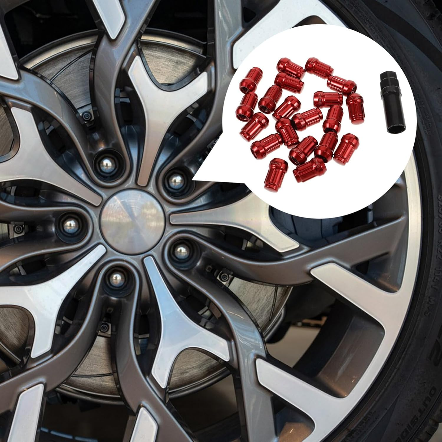 MUCKLILY 20Pcs Car Wheel Lug Nut Covers Tire Hub Caps for Automotive Lug Nuts Replacement